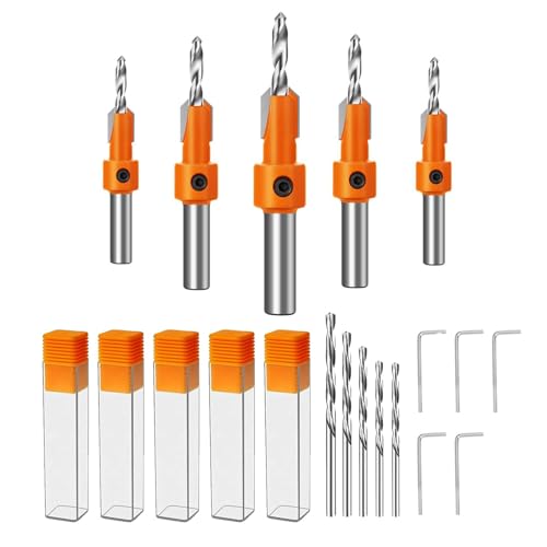 Senkbohrer Set für Holz 10 tlg,Senkbohrer HolzBohrer,Bohrer set holz,mit Senker Holzbohrer Kegelsenker Set 8 mm Schaft mit Sechskantschlüssel, für Holzverarbeitung Kunststoff Senkbohrer Set für Holz 10 tlg,Senkbohrer HolzBohrer,Bohrer set holz,mit Senker Holzbohrer Kegelsenker Set 8 mm Schaft mit Sechskantschlüssel, für Holzverarbeitung Kunststoff von JCAKES