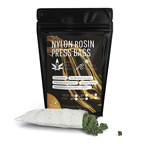 JCASE Rosin Bags Nylon Presstasche zur Öl Extraktion Kolophonium Mesh Filter Taschen 25 90 120 Micron Größe 2.5 "x 4" (10 Pack) (120µm) von JCASE
