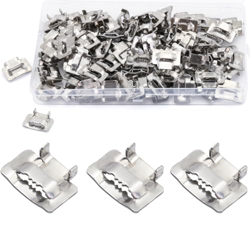 JCBMGDBKH Edelstahl-Ohrschnallen 3/8", robuste Bandschnallen für Metallbänder oder Stahlbänder | 10 mm | 100er-Pack JCBMGDBKH Edelstahl-Ohrschnallen 3/8", robuste Bandschnallen für Metallbänder oder Stahlbänder | 10 mm | 100er-Pack von JCBMGDBKH