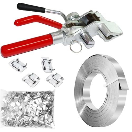 JCBMGDBKH Stahl-Umreifungswerkzeug, Paletten-Umreifungsset, Metallband-Verpackungsspanner und Schneidemaschine mit 100-teiliger Schnalle, 3/4 Zoll x 100 Fuß Stahl-Umreifungsspule JCBMGDBKH Stahl-Umreifungswerkzeug, Paletten-Umreifungsset, Metallband-Verpackungsspanner und Schneidemaschine mit 100-teiliger Schnalle, 3/4 Zoll x 100 Fuß Stahl-Umreifungsspule von JCBMGDBKH