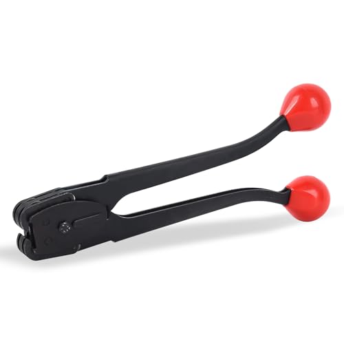 Umreifungsgerät für Stahlbänder – 2-in-1-Crimp- und Versiegelungsgerät mit doppelter Kerbe an der Vorderseite für 1,27 cm Stahl-/Eisenbänder, Hartstahl für hochfeste Verpackungen, Versiegelung Umreifungsgerät für Stahlbänder – 2-in-1-Crimp- und Versiegelungsgerät mit doppelter Kerbe an der Vorderseite für 1,27 cm Stahl-/Eisenbänder, Hartstahl für hochfeste Verpackungen, Versiegelung von JCBMGDBKH