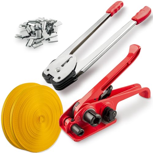 Umreifungsset für Hochleistungsverpackungen, 4-in-1-Palettenumreifungsset mit Poly-Umreifungsspanner, Umreifungsversiegelungswerkzeug, 4000 Zoll langer Umreifungsrolle und 100 Metallsiegeln zum Ver Umreifungsset für Hochleistungsverpackungen, 4-in-1-Palettenumreifungsset mit Poly-Umreifungsspanner, Umreifungsversiegelungswerkzeug, 4000 Zoll langer Umreifungsrolle und 100 Metallsiegeln zum Ver von JCBMGDBKH