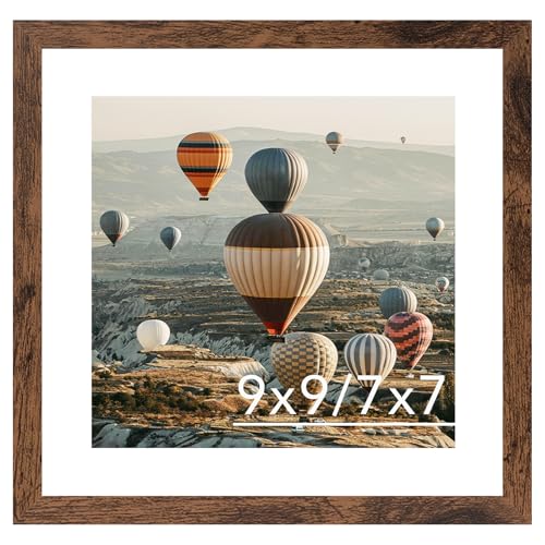 JCJMY Bilderrahmen mit Passepartout, 17,8 x 17,8 cm mit Passepartout oder 22,9 x 22,9 cm ohne Passepartout, Holz, quadratisch, 22,9 x 22,9 cm, für Wandbehang oder Tischplatte, 1 Stück, Dunkelbraun JCJMY Bilderrahmen mit Passepartout, 17,8 x 17,8 cm mit Passepartout oder 22,9 x 22,9 cm ohne Passepartout, Holz, quadratisch, 22,9 x 22,9 cm, für Wandbehang oder Tischplatte, 1 Stück, Dunkelbraun von JCJMY