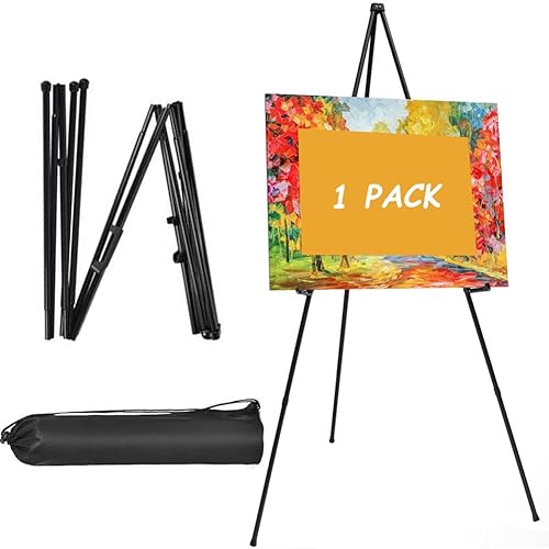 Tragbarer Staffelei-Ständer zum Malen auf Leinwand, 160 cm, Metallstativ, Künstler, Malstaffelei für Ausstellung, Hochzeit, Büro, Zuhause, Schilder, Schwarz, 1 Packung Tragbarer Staffelei-Ständer zum Malen auf Leinwand, 160 cm, Metallstativ, Künstler, Malstaffelei für Ausstellung, Hochzeit, Büro, Zuhause, Schilder, Schwarz, 1 Packung von JCNART