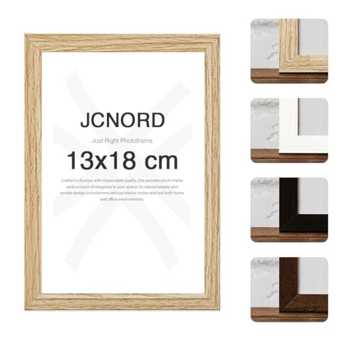 JCNORD MDF Eichenfarbener Holz Bilderrahmen 13x18 cm mit bruchsicherem Acrylglas | Moderner Fotorahmen für Wände und Tische JCNORD MDF Eichenfarbener Holz Bilderrahmen 13x18 cm mit bruchsicherem Acrylglas | Moderner Fotorahmen für Wände und Tische von JCNORD