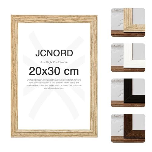 JCNORD MDF Eichenfarbener Holz Bilderrahmen 20x30 cm mit bruchsicherem Acrylglas | Moderner Fotorahmen für Wände und Tische JCNORD MDF Eichenfarbener Holz Bilderrahmen 20x30 cm mit bruchsicherem Acrylglas | Moderner Fotorahmen für Wände und Tische von JCNORD