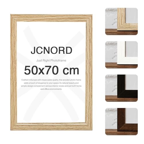 JCNORD MDF Eichenfarbener Holz Bilderrahmen 50x70 cm mit bruchsicherem Acrylglas | Moderner Fotorahmen für Wände und Tische JCNORD MDF Eichenfarbener Holz Bilderrahmen 50x70 cm mit bruchsicherem Acrylglas | Moderner Fotorahmen für Wände und Tische von JCNORD