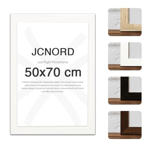 JCNORD Weißer MDF Holz Bilderrahmen 50x70 cm mit bruchsicherem Acrylglas | Moderner Fotorahmen für Wände und Tische JCNORD Weißer MDF Holz Bilderrahmen 50x70 cm mit bruchsicherem Acrylglas | Moderner Fotorahmen für Wände und Tische von JCNORD