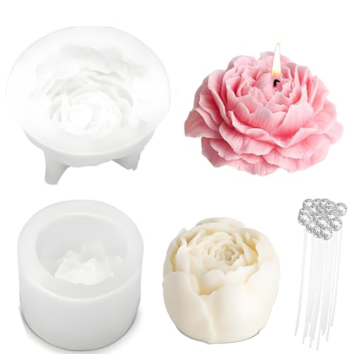 2 Stück Blumen Kerzen Form, Silikon Nelke Pfingstrose, Silikonformen Kerzen,Kerzenformen Silikon,Silikonform Blumen,Kerzenform,Kerzen Formen, mit 10 Stück Kerzendocht 2 Stück Blumen Kerzen Form, Silikon Nelke Pfingstrose, Silikonformen Kerzen,Kerzenformen Silikon,Silikonform Blumen,Kerzenform,Kerzen Formen, mit 10 Stück Kerzendocht von JCUQGDOO