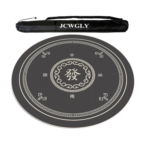 Verdickte, Rutschfeste, Runde Mahjong-Matte Für Den Tisch Mit Schwarzer Tragetasche, Geräuschreduzierende Spieltischdecke Für Home-Partys, Tischdecke Mit Einem Durchmesser Von 60–140 Cm(Dark Gray 1,14 Verdickte, Rutschfeste, Runde Mahjong-Matte Für Den Tisch Mit Schwarzer Tragetasche, Geräuschreduzierende Spieltischdecke Für Home-Partys, Tischdecke Mit Einem Durchmesser Von 60–140 Cm(Dark Gray 1,14 von JCWGLY
