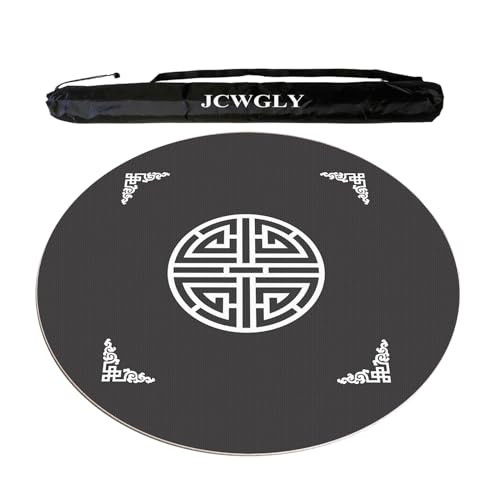 Verdickte, Rutschfeste, Runde Mahjong-Matte Für Den Tisch Mit Schwarzer Tragetasche, Geräuschreduzierende Spieltischdecke Für Home-Partys, Tischdecke Mit Einem Durchmesser Von 60–140 Cm(Dark Gray 2,85 von JCWGLY