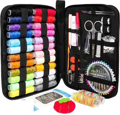 JCXIOC Reise-Nähset 1 Set Nähsets, Multifunktions-Nähkasten-Set for Handquilten, Stickgarn, Nähzubehör, Nähwerkzeug-Sets für Hause Reise Camping(133Pcs) von JCXIOC