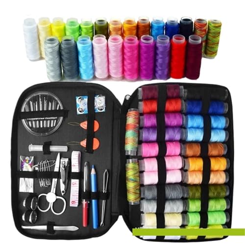 JCXIOC Reise-Nähset 1 Set Nähsets, Multifunktions-Nähkasten-Set for Handquilten, Stickgarn, Nähzubehör, Nähwerkzeug-Sets für Hause Reise Camping(98Pcs) von JCXIOC