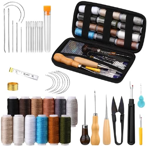 JCXIOC Reise-Nähset 1 Set Polsterreparatur-Leder-Nähset for Schuhe, Sofa, Zelt, Teppich, Lederhandwerk, DIY-Nahttrenner, Nähgarn, Nadel für Hause Reise Camping JCXIOC Reise-Nähset 1 Set Polsterreparatur-Leder-Nähset for Schuhe, Sofa, Zelt, Teppich, Lederhandwerk, DIY-Nahttrenner, Nähgarn, Nadel für Hause Reise Camping von JCXIOC