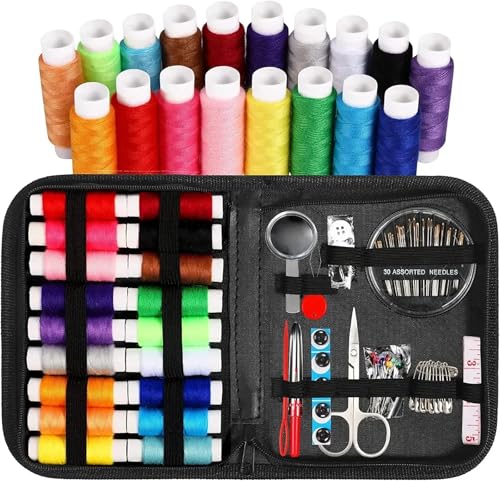 JCXIOC Reise-Nähset Multifunktions-Nähsets Tasche DIY Nähwerkzeuge Box Set for Hand Quilten Nähen Stickgarn Nähzubehör für Hause Reise Camping(86 PCS kit) von JCXIOC