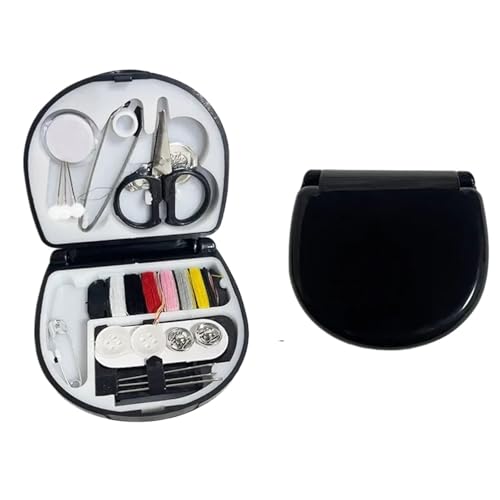 JCXIOC Reise-Nähset Multifunktions-Nähsets Tasche DIY Nähwerkzeuge Box Set for Hand Quilten Nähen Stickgarn Nähzubehör für Hause Reise Camping(Small Black Set) von JCXIOC