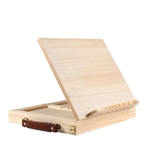 Malkasten Skizzieren Tragbare Holzstaffelei Malstaffelei Künstler Schreibtisch Staffelei Tragbare Miniatur-Schreibtisch Klappstaffelei Tischbox Ölfarbe Zubehör Kunstbedarf (Ausschnitt-Stil) von JCXIOC