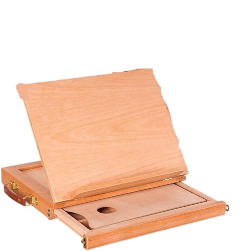 Tragbare Malbox mit Zeichenbrett Faltbare Desktop-Staffelei aus Holz, tragbar, for Studenten, Künstler, Anfänger, Skizzieren und Malen, Ausstellungsstand(Color 2) von JCXIOC