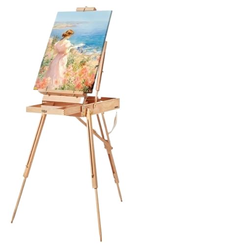 Tragbare Malbox mit Zeichenbrett Faltbare Sketchbox-Staffelei aus Buchenholz mit Schubladendesign for Leinwände bis zu 34 Zoll Tragbare Malbox mit Zeichenbrett Faltbare Sketchbox-Staffelei aus Buchenholz mit Schubladendesign for Leinwände bis zu 34 Zoll von JCXIOC