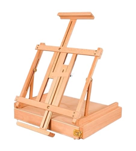Tragbare Malbox mit Zeichenbrett Handgehaltene Staffelei aus Holz for Ölgemälde im Schubladenstil, faltbar, tragbar, for Skizzieren und Malen(Color 3) von JCXIOC