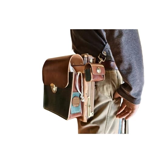 Tragbare Malbox mit Zeichenbrett Handgemachte Ölgemäldebox aus schwarzem Walnussholz mit Umhängetasche aus Leder(Single Shoulder) von JCXIOC