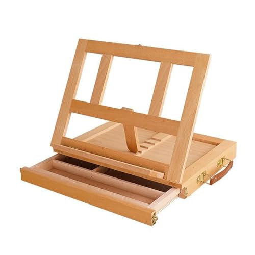 Tragbare Malbox mit Zeichenbrett Holz Tragbare Holz Tisch Staffelei Einstellbare Multifunktions Kunst Malerei Box Professionelle Klapp for Künstler Tragbare Malbox mit Zeichenbrett Holz Tragbare Holz Tisch Staffelei Einstellbare Multifunktions Kunst Malerei Box Professionelle Klapp for Künstler von JCXIOC