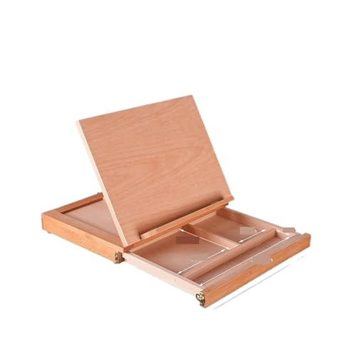Tragbare Malbox mit Zeichenbrett Künstler-Staffelei aus Holz for Malen mit Schublade, Tischbox, tragbarer Desktop-Koffer, Zeichen-Hardware, Kunstbedarf(Color 3) von JCXIOC