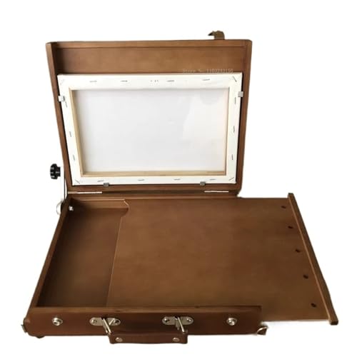 Tragbare Malbox mit Zeichenbrett Ölgemälde-Box aus Holz kann angepasst werden, um tragbare Kunst im Freien zu tragen, Skizzieren von Ölgemälden, Aquarellen, Malboxen for Studenten(Dark color) von JCXIOC