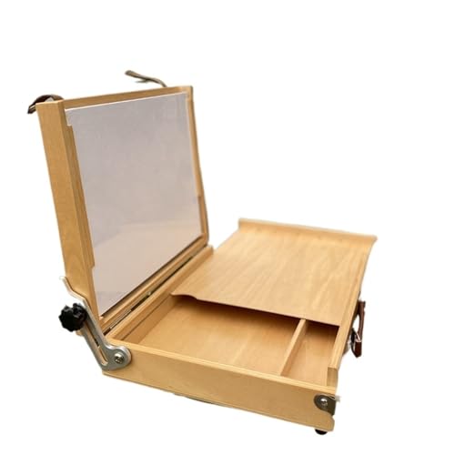 Tragbare Malbox mit Zeichenbrett Ölgemälde-Box aus Holz kann angepasst werden, um tragbare Kunst im Freien zu tragen, Skizzieren von Ölgemälden, Aquarellen, Malboxen for Studenten(Light color) von JCXIOC