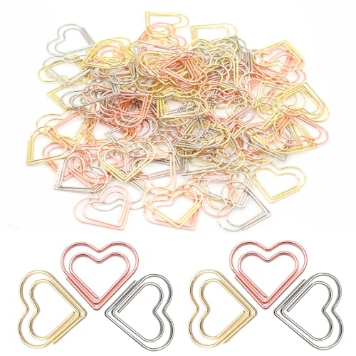 JDBlissful Herz Gold Büroklammern, 100 Stück, Metall, Gold, Roségold, Silber, Herzförmige Büroklammern JDBlissful Herz Gold Büroklammern, 100 Stück, Metall, Gold, Roségold, Silber, Herzförmige Büroklammern von JDBlissful