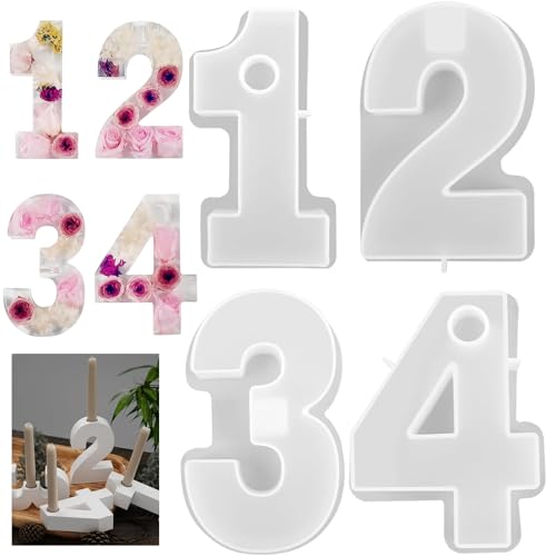 JDBlissful Silikonform Zahlen 1-4 Advent,4 Stück Silikonform Adventskranz 1-4 Zahlen Gießform,Silikonformen Gießformen Kerzenhalter,für Bäckerei,Schokolade,Kuchendekoration,Herstellung von Kerzen JDBlissful Silikonform Zahlen 1-4 Advent,4 Stück Silikonform Adventskranz 1-4 Zahlen Gießform,Silikonformen Gießformen Kerzenhalter,für Bäckerei,Schokolade,Kuchendekoration,Herstellung von Kerzen von JDBlissful