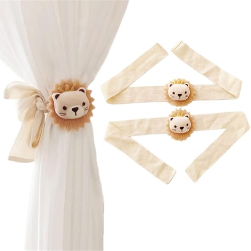 JDCMEI 2 Stück Gardinenclips Raffhalter Seil, Löwe Vorhang Raffhalter, Cartoon Löwe Vorhanghalter, Niedliche Vorhanghalter Seil, Gardinen Haken Ringe Löwe für Kinderzimmer Schlafzimmer Dekoration JDCMEI 2 Stück Gardinenclips Raffhalter Seil, Löwe Vorhang Raffhalter, Cartoon Löwe Vorhanghalter, Niedliche Vorhanghalter Seil, Gardinen Haken Ringe Löwe für Kinderzimmer Schlafzimmer Dekoration von JDCMEI