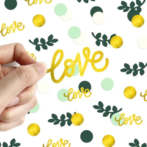 JDCMEI 200 Stück Konfetti Grün Gold, Verlobungsfeier Tischdekoration Love Thema Party Konfetti Grün Tischstreuer Hochzeit Streudeko Hochzeit für Dekorativer Tisch JDCMEI 200 Stück Konfetti Grün Gold, Verlobungsfeier Tischdekoration Love Thema Party Konfetti Grün Tischstreuer Hochzeit Streudeko Hochzeit für Dekorativer Tisch von JDCMEI