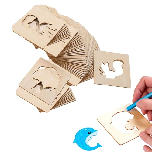 JDCMEI 60 Stück Zeichenschablonen für Kinder, Hölzern Kreideschablonen Kinder, Zeichenschablonen aus Holz, Pädagogische DIY-Malschablonen, Malvorlagen für Kleinkinder Vorschule Malwerkzeug Handwerk JDCMEI 60 Stück Zeichenschablonen für Kinder, Hölzern Kreideschablonen Kinder, Zeichenschablonen aus Holz, Pädagogische DIY-Malschablonen, Malvorlagen für Kleinkinder Vorschule Malwerkzeug Handwerk von JDCMEI