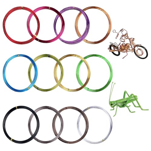 JDCMEI 60m Basteldraht, 12 Rollen Mehrfarbiger Aluminium Handwerk Draht, 1mm Flexibler Metalldraht, 12 Farben Biegbar Aluminiumdraht für Schmuckherstellung Handwerk Modellieren Armaturen Skulpturen JDCMEI 60m Basteldraht, 12 Rollen Mehrfarbiger Aluminium Handwerk Draht, 1mm Flexibler Metalldraht, 12 Farben Biegbar Aluminiumdraht für Schmuckherstellung Handwerk Modellieren Armaturen Skulpturen von JDCMEI
