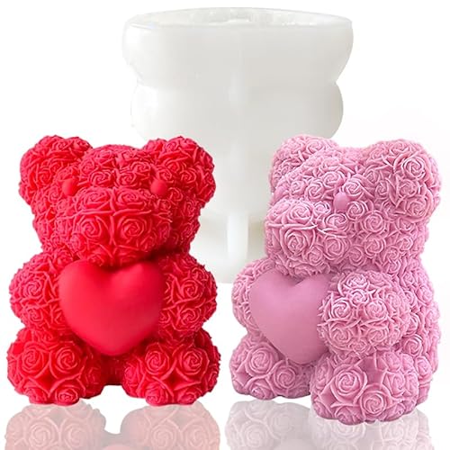 Jumbo Silikonformen kerzen bär, 3D-Rosenbär-kerzengießform, für Frauen, Geburtstagsgeschenk, DIY-Bastelform, Mädchen-Geschenke, erhältlich für Epoxidharz, Seifenformen, Gips-Färbformen Jumbo Silikonformen kerzen bär, 3D-Rosenbär-kerzengießform, für Frauen, Geburtstagsgeschenk, DIY-Bastelform, Mädchen-Geschenke, erhältlich für Epoxidharz, Seifenformen, Gips-Färbformen von JDH Silicone
