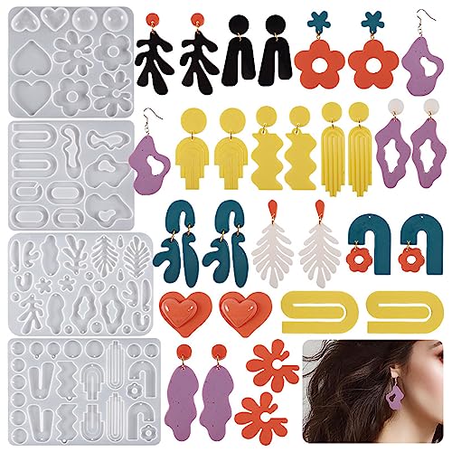 4 Stück Blumenform, Kombination, Zierformen, Schmuck, Epoxidharz, Harzform, Pensionn 4 Stück Blumenform, Kombination, Zierformen, Schmuck, Epoxidharz, Harzform, Pensionn von JDIEOQA