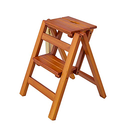 ErWaad Klappbarer Tritthocker mit 2 Stufen, Massivholz, Blumenständer, Zuhause, Holzleiter, multifunktional, für den Innenbereich, Kletterleiter, kleiner Hocker, Tritthocker/B durchdacht ErWaad Klappbarer Tritthocker mit 2 Stufen, Massivholz, Blumenständer, Zuhause, Holzleiter, multifunktional, für den Innenbereich, Kletterleiter, kleiner Hocker, Tritthocker/B durchdacht von JDKJSBF