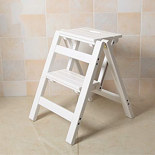 ErWaad Klappbarer Tritthocker mit 2 Stufen, Massivholz, Blumenständer, Zuhause, Holzleiter, multifunktional, für den Innenbereich, Kletterleiter, kleiner Hocker, Tritthocker/B durchdacht ErWaad Klappbarer Tritthocker mit 2 Stufen, Massivholz, Blumenständer, Zuhause, Holzleiter, multifunktional, für den Innenbereich, Kletterleiter, kleiner Hocker, Tritthocker/B durchdacht von JDKJSBF