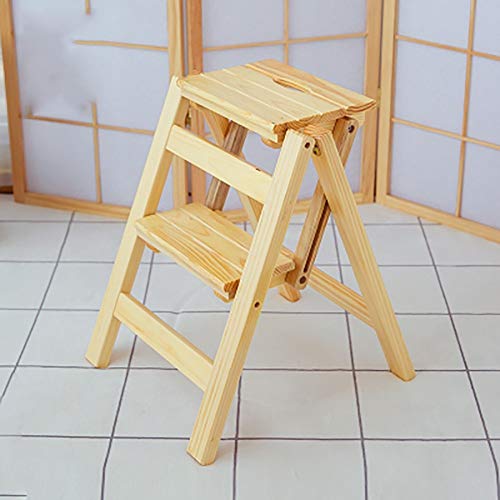 ErWaad Klappbarer Tritthocker mit 2 Stufen, Massivholz, Blumenständer, Zuhause, Holzleiter, multifunktional, für den Innenbereich, Kletterleiter, kleiner Hocker, Tritthocker/B durchdacht ErWaad Klappbarer Tritthocker mit 2 Stufen, Massivholz, Blumenständer, Zuhause, Holzleiter, multifunktional, für den Innenbereich, Kletterleiter, kleiner Hocker, Tritthocker/B durchdacht von JDKJSBF