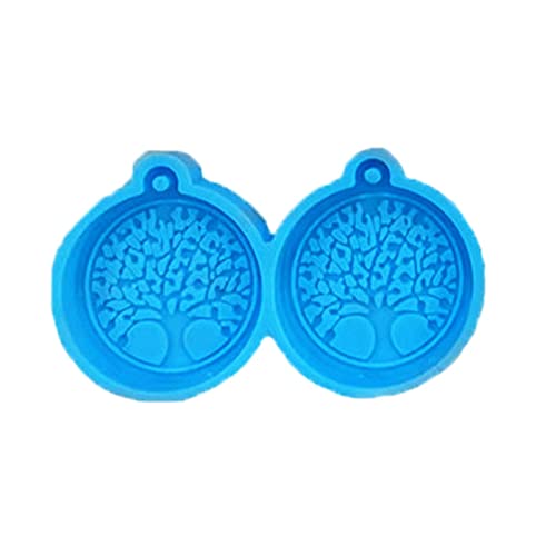 1/4 Stück Lebensbäume Harz Ohrringform Silikon Epoxy Ohrringformen Herz Runde Anhänger Schlüsselanhänger Formen Ornament von JDNH