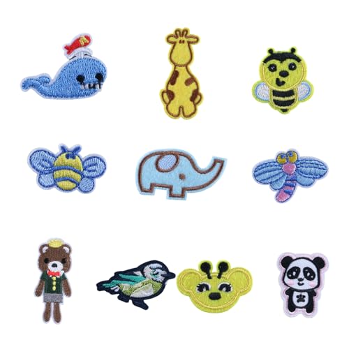 10 Stück Panda Reparaturflicken Giraffe zum Aufbügeln bestickte Flicken Cartoon Tier Nähen auf Patches für Kleidung Hut 10 Stück Panda Reparaturflicken Giraffe zum Aufbügeln bestickte Flicken Cartoon Tier Nähen auf Patches für Kleidung Hut von JDNH