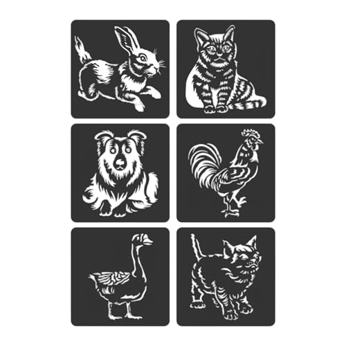 6 Stück Zoos-Themenkunst-Vorlagen, Zeichenschablonen, Malschablonen, Tier für Schulen, Zuhause, Basteln, Themenkunst, Tier-Scrapbook, Malerei 6 Stück Zoos-Themenkunst-Vorlagen, Zeichenschablonen, Malschablonen, Tier für Schulen, Zuhause, Basteln, Themenkunst, Tier-Scrapbook, Malerei von JDNH