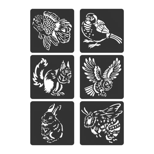 6 Stück Zoos-Themenkunst-Vorlagen, Zeichenschablonen, Malschablonen, Tier für Schulen, Zuhause, Basteln, Themenkunst, Tier-Scrapbook, Malerei 6 Stück Zoos-Themenkunst-Vorlagen, Zeichenschablonen, Malschablonen, Tier für Schulen, Zuhause, Basteln, Themenkunst, Tier-Scrapbook, Malerei von JDNH