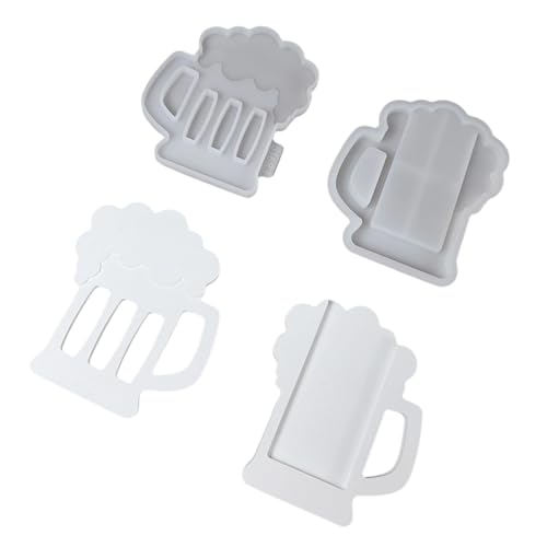 Bierkrugförmige Harzformen, Mehrzweck-Silikon, einfaches Entformen für Kunstharz, handgefertigt, Geldhalter, Münzclip, Biermotiv, Zementformen-Set von JDNH
