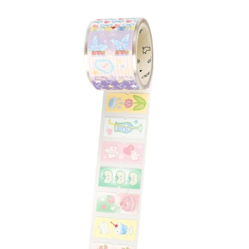 Dekoratives Klebeband, glitzernd, für Scrapbooking, vorgeschnitten, Cartoon-Aufkleberrolle für Notizbücher, Tagebuch, Album, Verpackung, Umschlag, leicht abreißbares Klebeband Dekoratives Klebeband, glitzernd, für Scrapbooking, vorgeschnitten, Cartoon-Aufkleberrolle für Notizbücher, Tagebuch, Album, Verpackung, Umschlag, leicht abreißbares Klebeband von JDNH