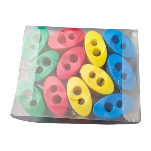 Doppellochspitzer für 8 mm - 11 mm Holzzeichenstifte, Skizzenstift, weiche harte Kohle, Schule, Bürobedarf, Doppellochspitzer, tragbar, 12 Stück Doppellochspitzer für 8 mm - 11 mm Holzzeichenstifte, Skizzenstift, weiche harte Kohle, Schule, Bürobedarf, Doppellochspitzer, tragbar, 12 Stück von JDNH