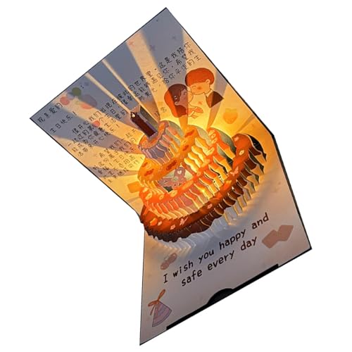 Geburtstagskarte mit Licht und Musik mit Umschlag Musikalische Happy Birthday Karte für Frauen Männer Ehemann Ehefrau Kinder Jubiläumskarte mit Musik und Lichtern von JDNH