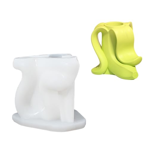 JDNH Bananenform für Kerzenhalter, Silikon, leicht zu entformen, Blumen-Arranger-Form, Schmuckherstellungswerkzeug von JDNH