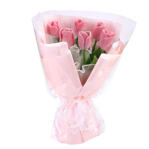 JDNH Blumensträuße Wollfilz-Set, Nadelfilzzubehör mit Anleitung (evtl. nicht in deutscher Sprache), Nadelfilzpad, Filznadel für Anfänger von JDNH